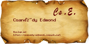 Csanády Edmond névjegykártya
